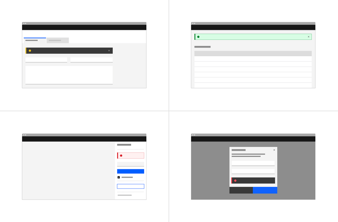 Example of inline notification with action button Example of inline notification with action button